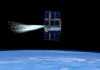An artist's depiction of one satellite in the pair of cubesats that make up the Optical Communications and Sensor Demonstration mission. (Image credit: NASA)